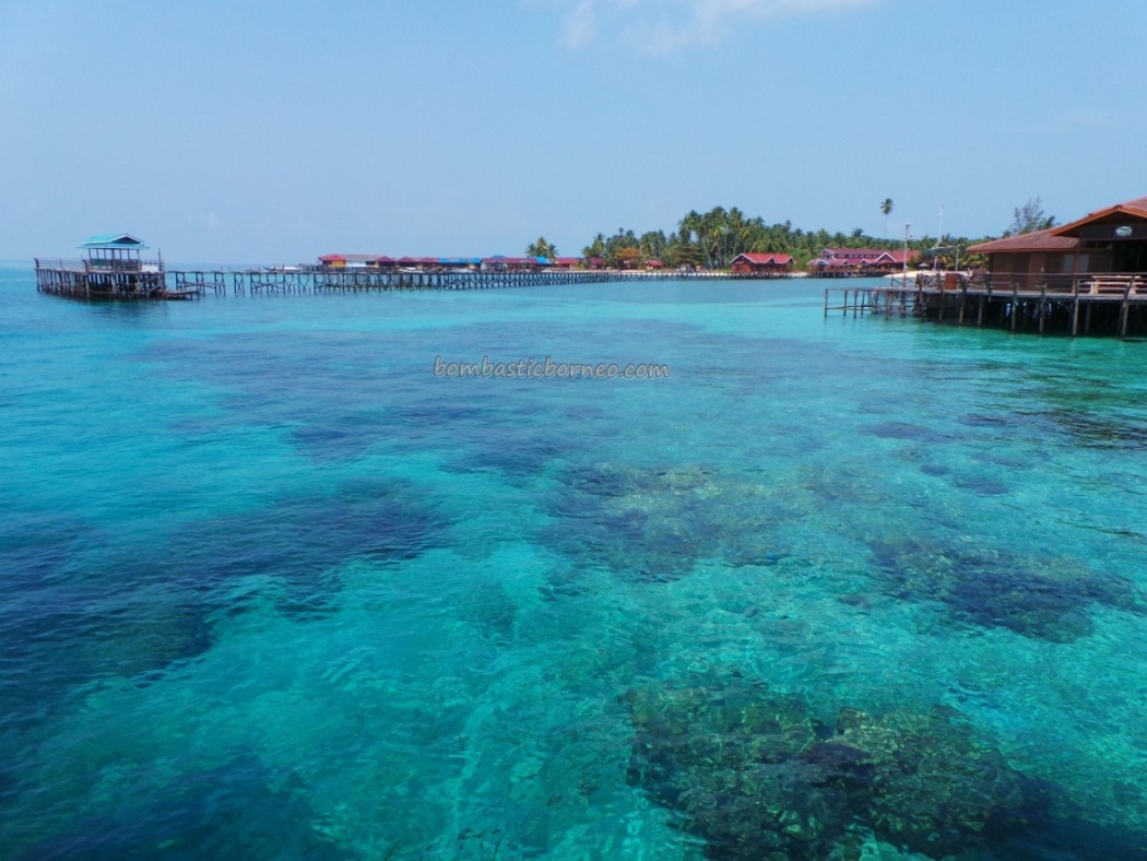 Chalets perched above the sea of Derawan Islands, East Kalimantan